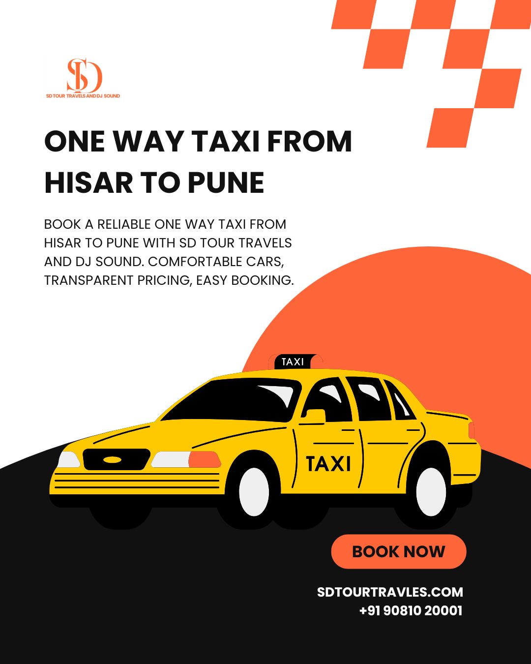 One Way Taxi From Hisar to Pune